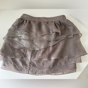 Club Monaco Elegant Layered Brown Skirt